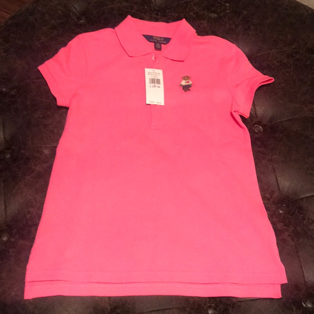 Girls 12/14 Ralph Lauren NWT pink polo shirt